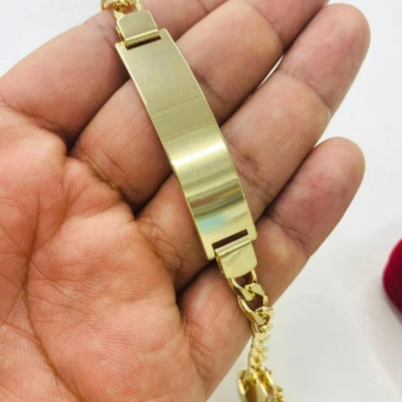 Mens ID Cuban Curb Bracelet 8" INCH Cuban Chain Bracelet Pulsera Cuban de Hombre - Picture 4 of 5